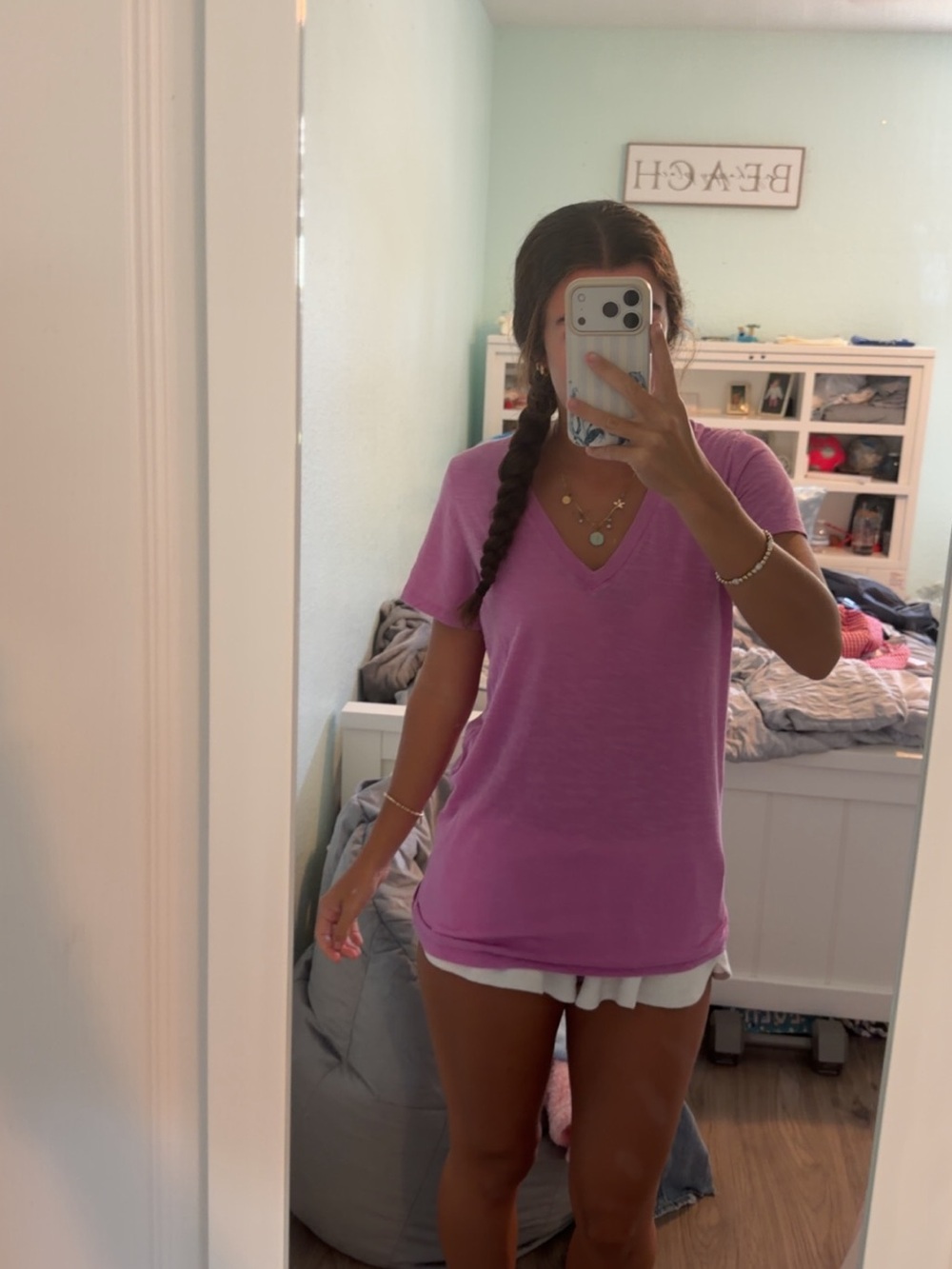 Y2k Vintage PINK Victoria's Secret V-Neck Women's Tee - Pink